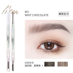Flortte Double-Ended Ultra-Fine Eyebrow Pencil Womens Long-Lasting Color-Matching Natural 3-Year Shelf Life Medium Waterproof