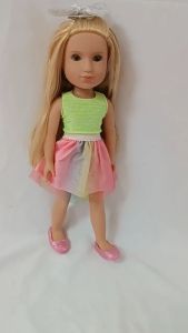 Búp Bê Mỹ Thời Trang Cô Gái Long Lanh Tóc Vàng Dài Glitter Girls 35cm 14 inch 3+ Fashion Battat Doll PVN5467