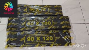 KANTONG SAMPAH HITAM KACER 90 (90cm x 120cm) +/- 7LEMBAR / HD PLASTIK SAMPAH HITAM 50 (50cm x 75cm) -/+ 19LEMBAR / KRESEK SAMPAH HITAM KACER 60 (60cm x 100cm) ISI -/+ 15LEMBAR 100% ASLI MEREK KACER & MAHONI BERKUALITAS