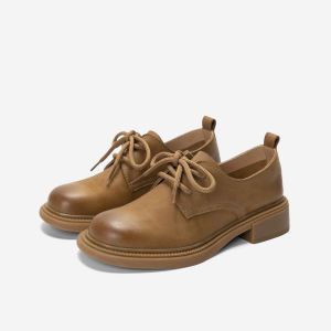 Q.VONTON | Retro Thick-soled Leather Lace-up Shoes