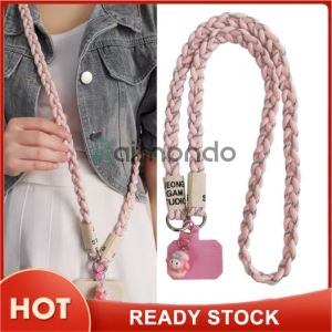 Raimondo Universal Cross-body hp Lanyard Weave Mobile Phone Strap Lanyard Neck Hemp Rope Tali for Cell Phone Hanging Cord Sling Kartun Pendant