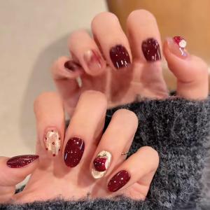 Handmade White Enhancing Nail Art Cat Eye Design Detachable Wearable Fake Nails Bright Color Series from Mainland China