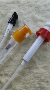 PHC 25 Pump Head 24mm Beige Orange Locking Flat Nozzle / Pump For Shampoo Bottle / Pump Dispenser 24mm/ Bottle Pump