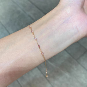 Pink Fine Bracelet Womens Style Stack Unique Beautiful Lightweight Niche Design Sensation Elegant Sweet High Aesthetic Value Hand Jewelry