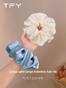 TFY | Large Satin Hair Scrunchie Blue