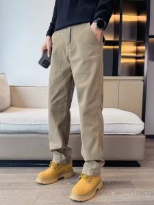 American Style Straight Leg Solid Color Cotton Casual Pants Mens Versatile Trendy Fashionable Comfortable Loose Long Pants