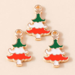 10pcs Enamel Christmas Charm Snowflake Tree Sock Deer Snowman Charms for DIY Jewelry Making Earring Bracelet Xmas New Year Gifts