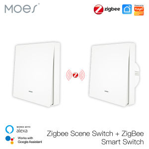 MOES Smart Light Switch Tuya ZigBee No Neutral Wire No Capacitor With Smart Life 2/3 Way Works with Alexa Google Home