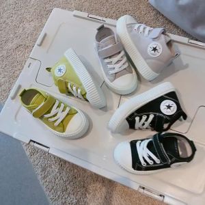 Korean School Shoes For Boys Girls Casual Canvas Shoes For Kids Low Cut Comfortable Rubber Shoes