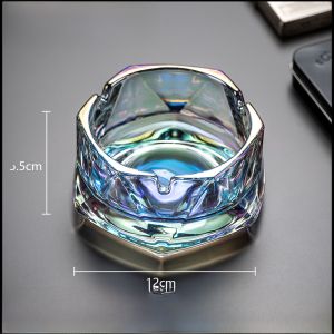Luxurious Large Capacity Glass Ashtray Creative Diamond Shape Home Living Room Bedroom Office Hotel High End Atmosphere