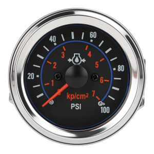 RYSJM | 52MM Car Oil Pressure Gauge 0-100PSI /0-7BAR KP/CM² Car Air Perssure Gauge Meter With Sensor NPT1/8 For 12V Car Vehicles
