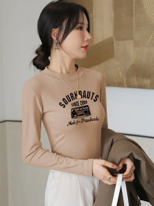 เสื้อชั้นในคอปกสูงสำหรับผู้หญิง ทรงสลิมฟิต ผ้าขนแกะบุขนแกะ ฤดูใบไม้ร่วง/ฤดูหนาว เสื้อชั้นในแบบอเนกประสงค์สำหรับผู้หญิง