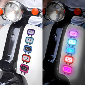 10Pcs Motorcycle Tail Super Reflective Sticker Cartoon Small Square Car Bumper Decorative Decal Waterproof Safety Sticker