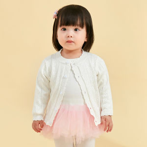 Baby Knitting Cardigan Summer Thin Air Conditioning Jacket Child Baby Spring and Autumn Sweater Girls Knitted Shirt Western Style