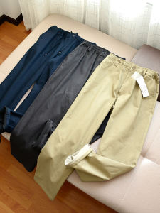 กางเกงลำลองผ้าใบยืดหยุ่นไซส์ใหญ่สำหรับผู้ชาย กางเกงขายาวทรงตรงเอวยางยืดพร้อมเชือกผูก กางเกงขายาวลำลองสไตล์ลำลองสำหรับฤดูใบไม้ผลิและฤดูใบไม้ร่วง