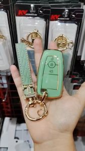 เคสกุญแจรถยนต์ Ford Ranger / Raptor 2018 เคสฟรุ่งฟริ่งขอบทอง (พร้อมพวงกุญแจ)