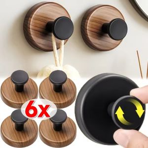 6PCS Suction Cup Wall Mounted Hook Punch-free Plastic Hooks Towel Bag Hanging Holders Home Kitchen Bathroom Storage Supplies