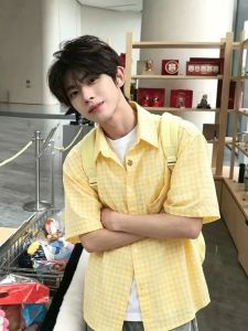 OUMULONG | Summer Dopamine Styling Short Sleeve Plaid Shirt