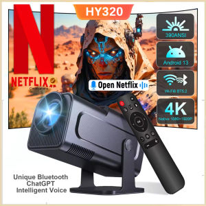 HY300 Upgrated New Home HY320 Projector 4K Android 11 390ANSI Native 1080P Dual Wifi6 BT5.0 Cinema Outdoor Portable Projetor