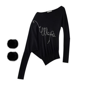 Casual Pure Cotton Long Sleeve T-Shirt Womens Shoulder Bared Design Commute Style Spring Fashion Slim Fit Regular Length