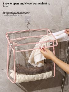 Waterproof Thickened Bathroom Hanging Bag for Clothes Storage Toilet Organizer Laundry Bag for Dormitory Shower Storage