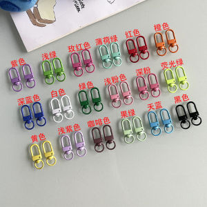 Paint Color Rotate Snap Hook Metal Hardware Accessories U-Shaped Door Latch Hanging Lobster Buckle Doll DIY Doll Bag Hanging Buckle Wrist Hanging Small Hanging Buckle Keychain Key Ring Keychain Pendant Accessories