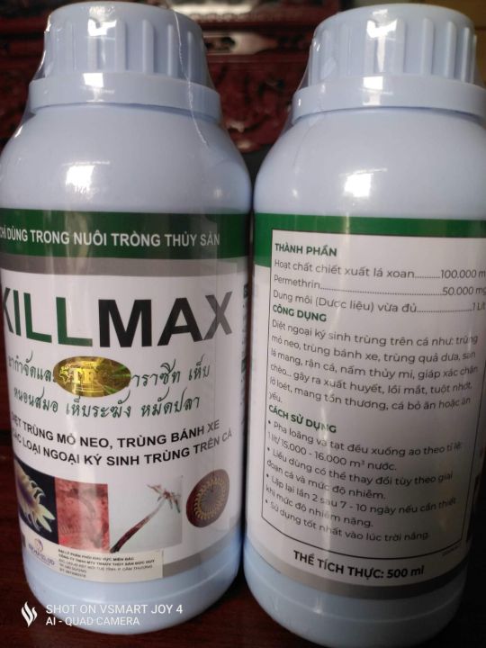 [thuỷ sản] Kill max 0.5 lít đặc tri các loại ký sinh trùn trên cá lươn ếch( trùn bánh xe, trùng mỏ neo...)