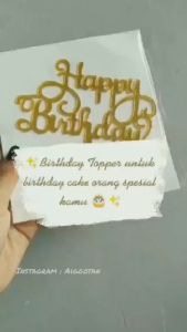 AliMaMa - BIRTHDAY TOPPER ACRYLIC - Cake Kue Toper Tusukan Hiasan Happy Birthday Ultah Akrilik Medan