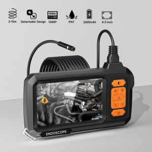 Industrial Endoscope 4.3 IPS Screen HD1080P Dual Lens 2M-20M 8MM Automotive Endoscopy Inspection Plumbing Borescope Camera