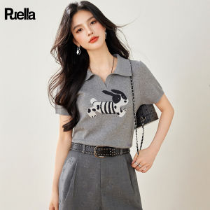 puella | Summer Korean Fashion Slim Fit Peter Pan Collar Short Sleeve Knit Top