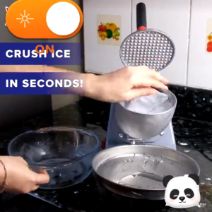 【VIDKHSY Store】Fully Automatic Double Blade Ice Crusher 500W Stainless Steel Blades Heavy Duty Ice Breaker Machine for Shaved Ice Milk Tea Desserts