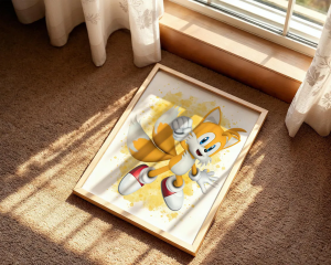 Sonic the Hedgehog Wall Art Set of 4 | Sonic Poster Bundle | Kids Room Decor | Sonic Tails Knuckles Shadow | Sonic Gifts | So