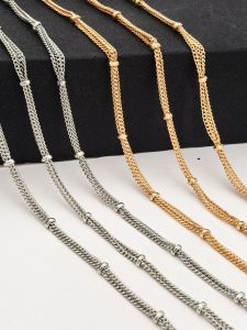 Pure Copper Flat Linked Chain Clips Ball Chain Necklace Hairpin DIY Jewelry Accessories Clothing Hanging Chains Fashionable