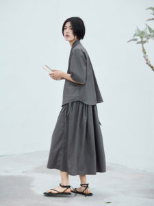 Vitatha Large Size A-Line Cotton Skirt Friendly Alien Natural Waist Drawstring Midi Dress for Women 25-29 Birthday Party