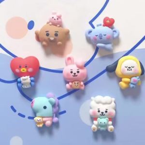 Line Friends | Phụ Kiện Trang Trí Giày Hoạt Hình BT21 Dễ Thương - Koya RJ Shooky Man Chimmy Cooky DIY Thiết Kế Hoa 3D Có Thể Tháo Rời Dành Cho Đạo Cụ Cosplay