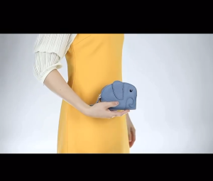 SG Japanese Style Genuine Top Layer Leather Cute Elephant Coin Purse Women’s Wallet