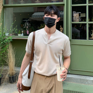 Ssumenam | High Quality V-Neck Short Sleeve Summer Korean Style T-Shirt
