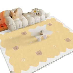 Adorable Girls Room Carpet Living Room Sofa Bedside Rug Free-Style Home Use Hallway Bedroom Plush Velvet Floral Pattern Rectangular