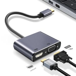 4 IN 1 USB C HUB Docking Station 4K   60Hz HDMI อะแดปเตอร์ประเภท C ถึง HDMI PD100W USB 3.0 HUB USB C Splitter สําหรับ MacBook