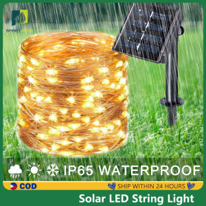 Xmas Christmas Light Solar christmas lights outdoor waterproof Led String Light  50LED 100LED 200LED Garland Festoon Led Lights Waterproof Wedding Party Brithday Decoration fairy lights Home Garden