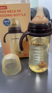 Comboer ขวดนม (ปากกว้าง) วัสดุ PP 3-in-1 พร้อมลูกบอลแรงโน้มถ่วง หมุนได้ 360 องศา 240ML/300ML ปราศจาก BPA