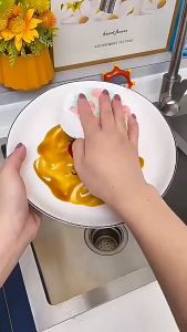 เครื่องมือทำความสะอาดในช่วงชุ่มชื่น ฟองน้ำล้างจาน (3 ชิ้น) ฟองน้ำขจัดคราบ ฟองน้ำเยื่อไม้บีบอัด ฟองน้ำอเนกประสงค์ ขจัดคราบหนัก สำหรับเช็ด