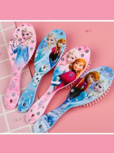 Princess Elsa Cartoon Childrens Hairbrush Massage Comb Plastic Anti-fall Hairdressing Comb for Girls Cute Baby Hair Brush