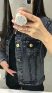 Jaket Wanita /Jaket Jeans Snow Black Cropty Murah Terlaris