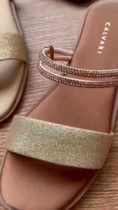 CALVARI - RUBY Sandal Wanita Korea Teplek Casual Kekinian Size 36 - 40 Sendal Flat Cewek Kasual