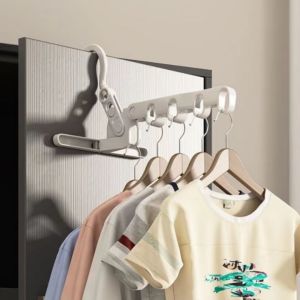 Portable Foldable Travel Hanger Folding Clothes Drying Rack Travel Hangers Hanging Rack with 5 Holes for Hotel Camping Travel