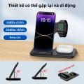 Đế Sạc Không Dây Có Thể Gập Lại 3 Trong 1 Cho iPhone 15/14/13/12/11 IWatch AirPods Trạm Sạc Nhanh Với Giá Đỡ Điện Thoại Loại C. 