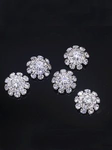 Diamond Decorative Button Classic Style Jacket Cardigan Sweater Suit Rhinestone Button Flower Bright Diamond Button