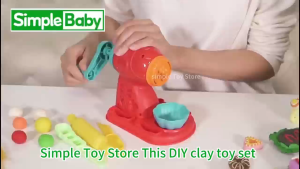 (Buy 1 Take 1)Childrens Colored Clay Toy 2 in 1 Noodle Machine Burger Clay Play House Educational Toy Birthday Gift 3 4 5 years