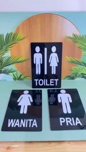 YS Akrilik Toilet Pria/Wanita - Sign Acrylic hitamTinggal tempel